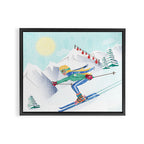 Skiing Girl Framed Canvas Print Gallery Image 14