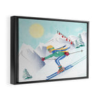 Skiing Girl Framed Canvas Print Gallery Image 2