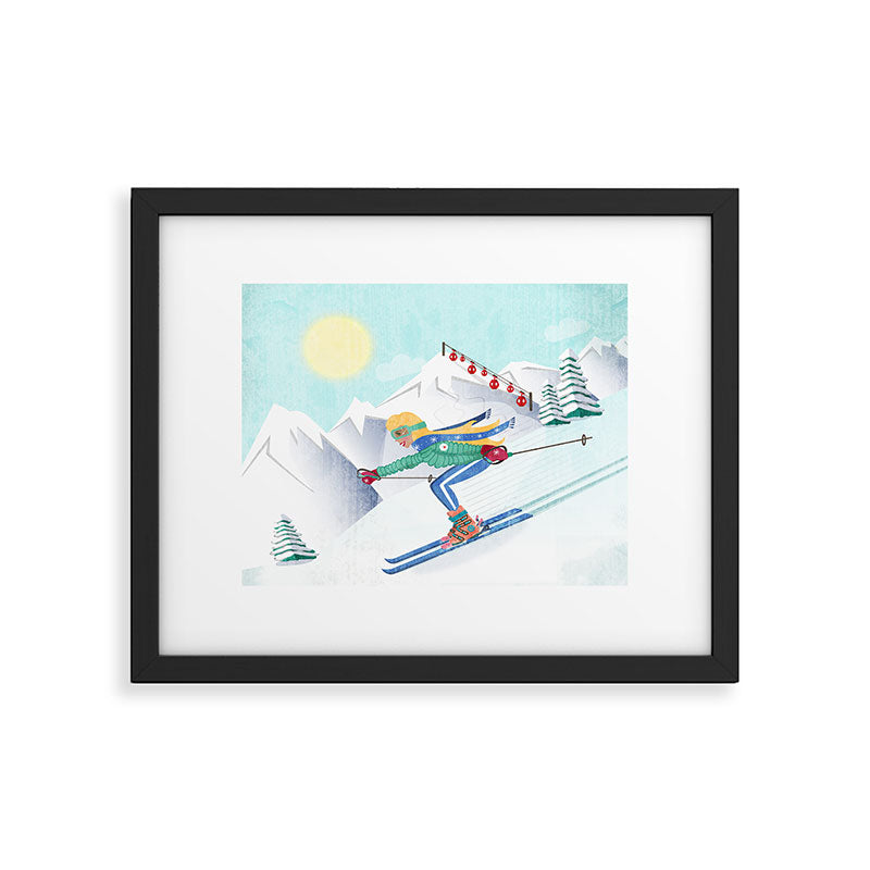 Skiing Girl Framed Art Print Gallery Image 6