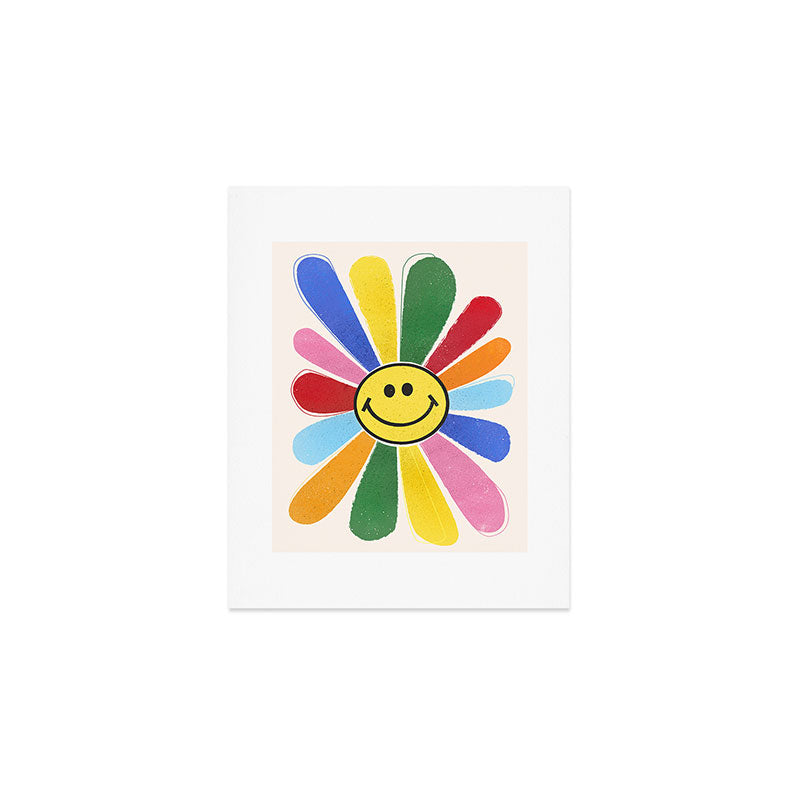 Smiley Hippie Daisy Art Print Gallery Image 1