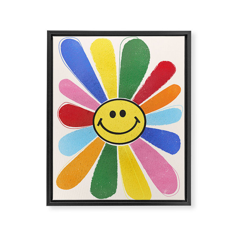 Smiley Hippie Daisy Framed Canvas Print Gallery Image 8
