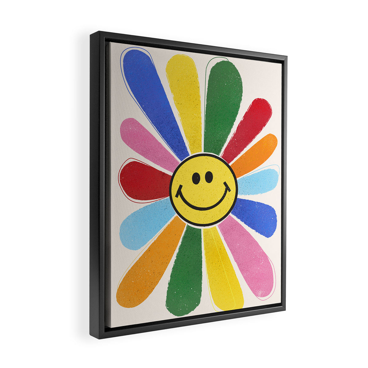 Smiley Hippie Daisy Framed Canvas Print Gallery Image 2