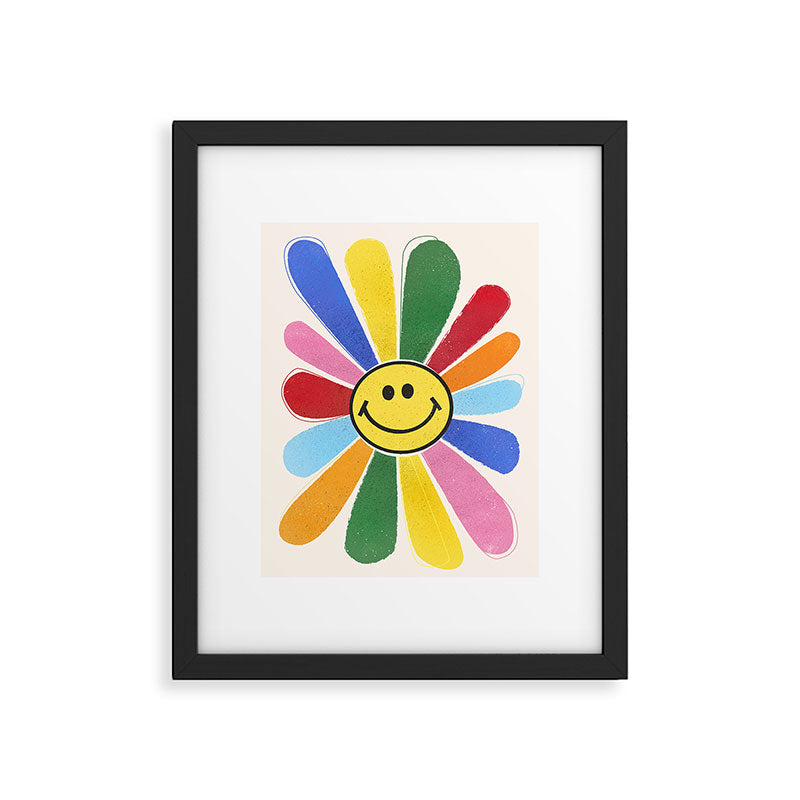 Smiley Hippie Daisy Framed Art Print Gallery Image 6