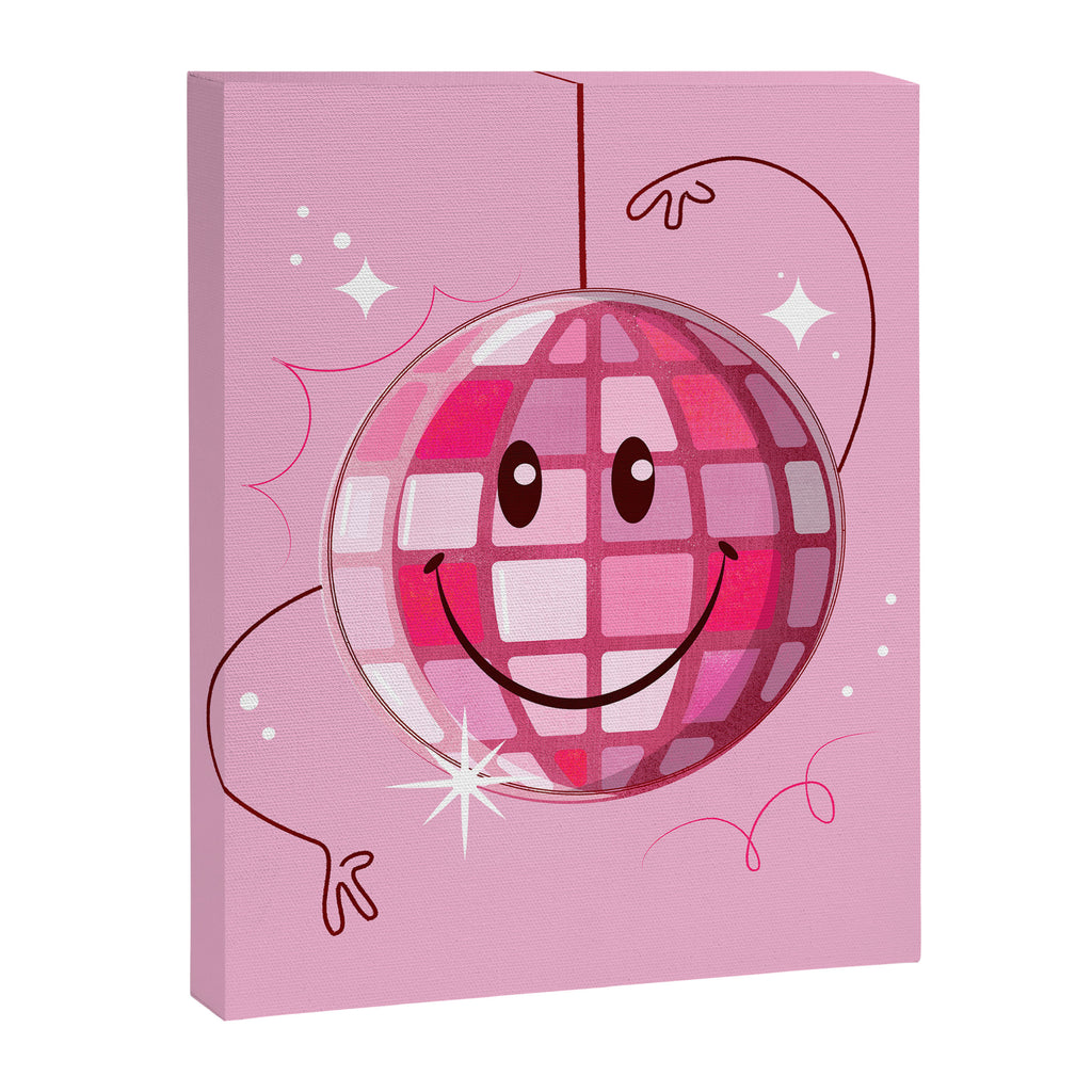 Smiley Pink Disco Ball Canvas Print Gallery Image 8
