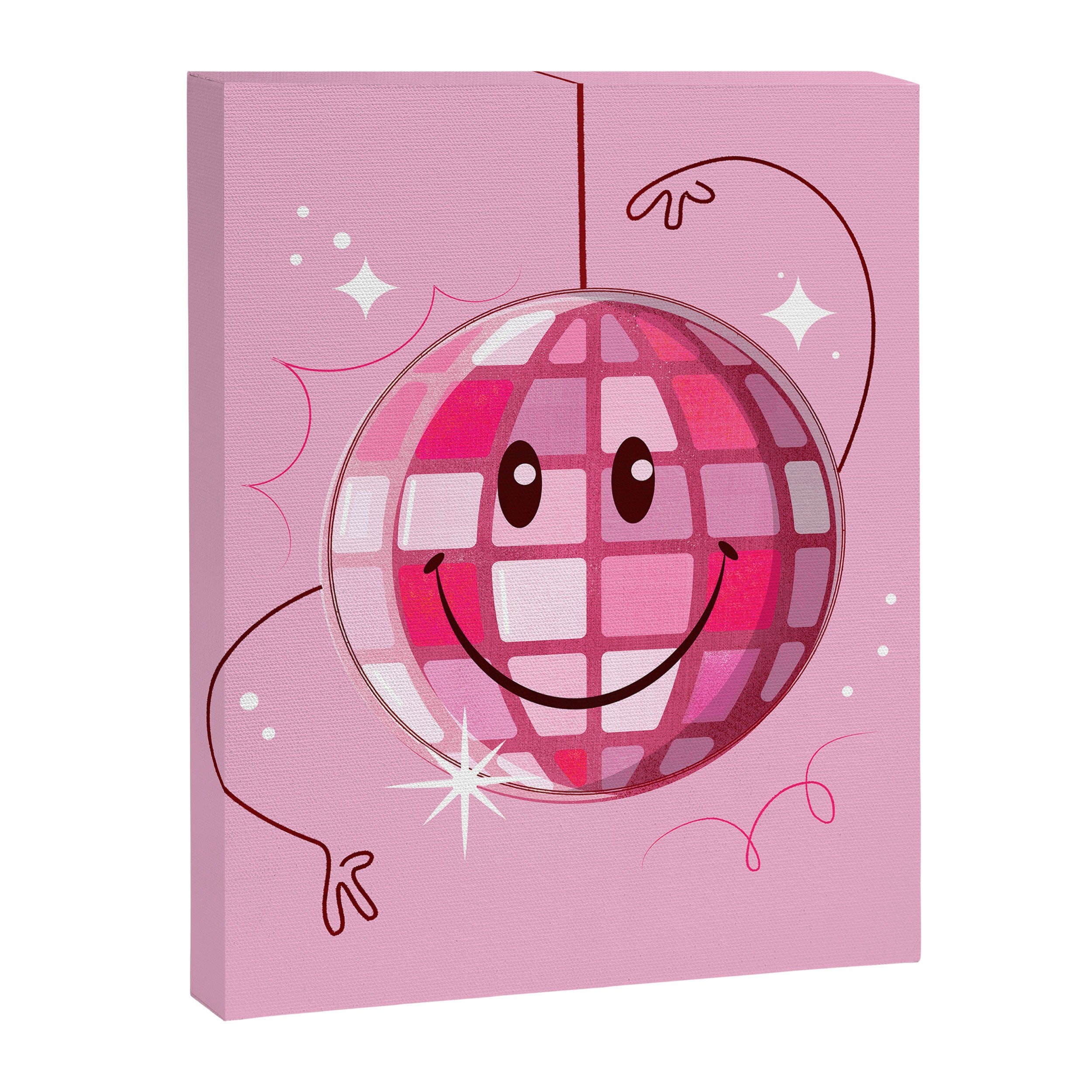 Smiley Pink Disco Ball Canvas Print Gallery Image 8