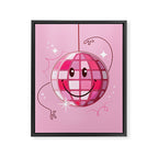 Smiley Pink Disco Ball Framed Canvas Print Gallery Image 8