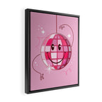 Smiley Pink Disco Ball Framed Canvas Print Gallery Image 2