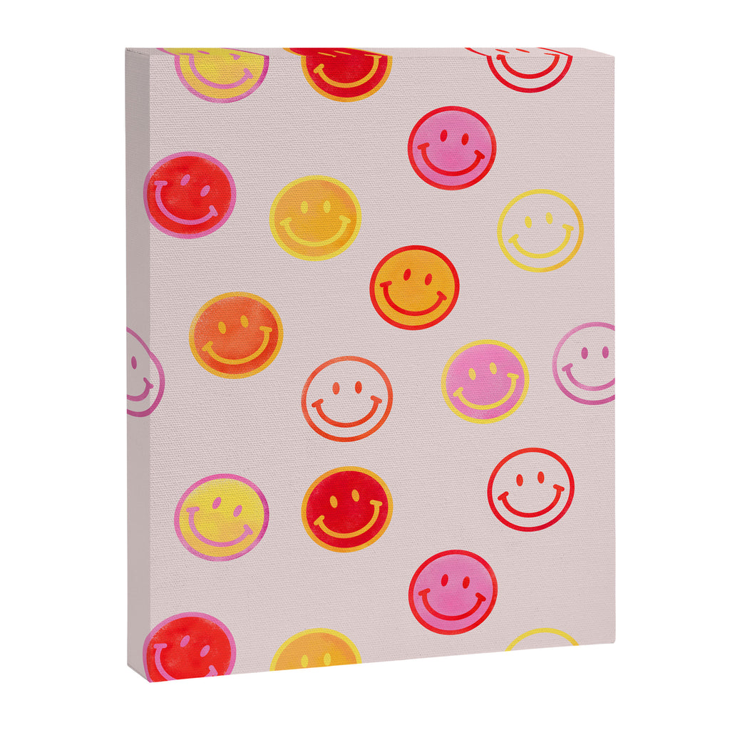 Smiling Faces Pattern Canvas Print Gallery Image 8