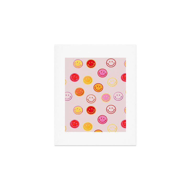 Smiling Faces Pattern Art Print Gallery Image 1
