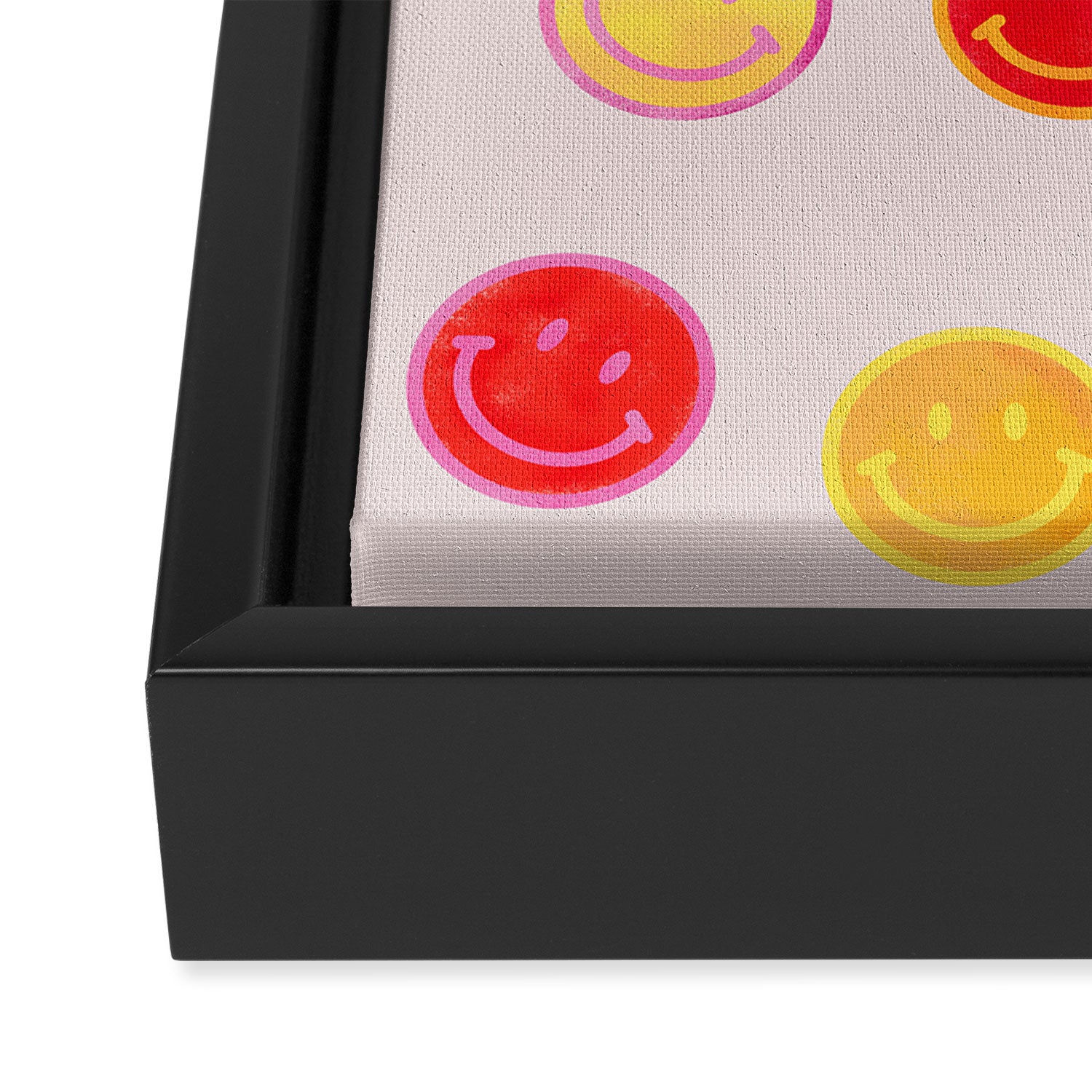 Smiling Faces Pattern Framed Canvas Print Gallery Image 3