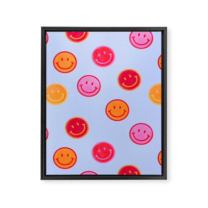 Smiling faces pattern no2 Framed Canvas Print Gallery Image 8
