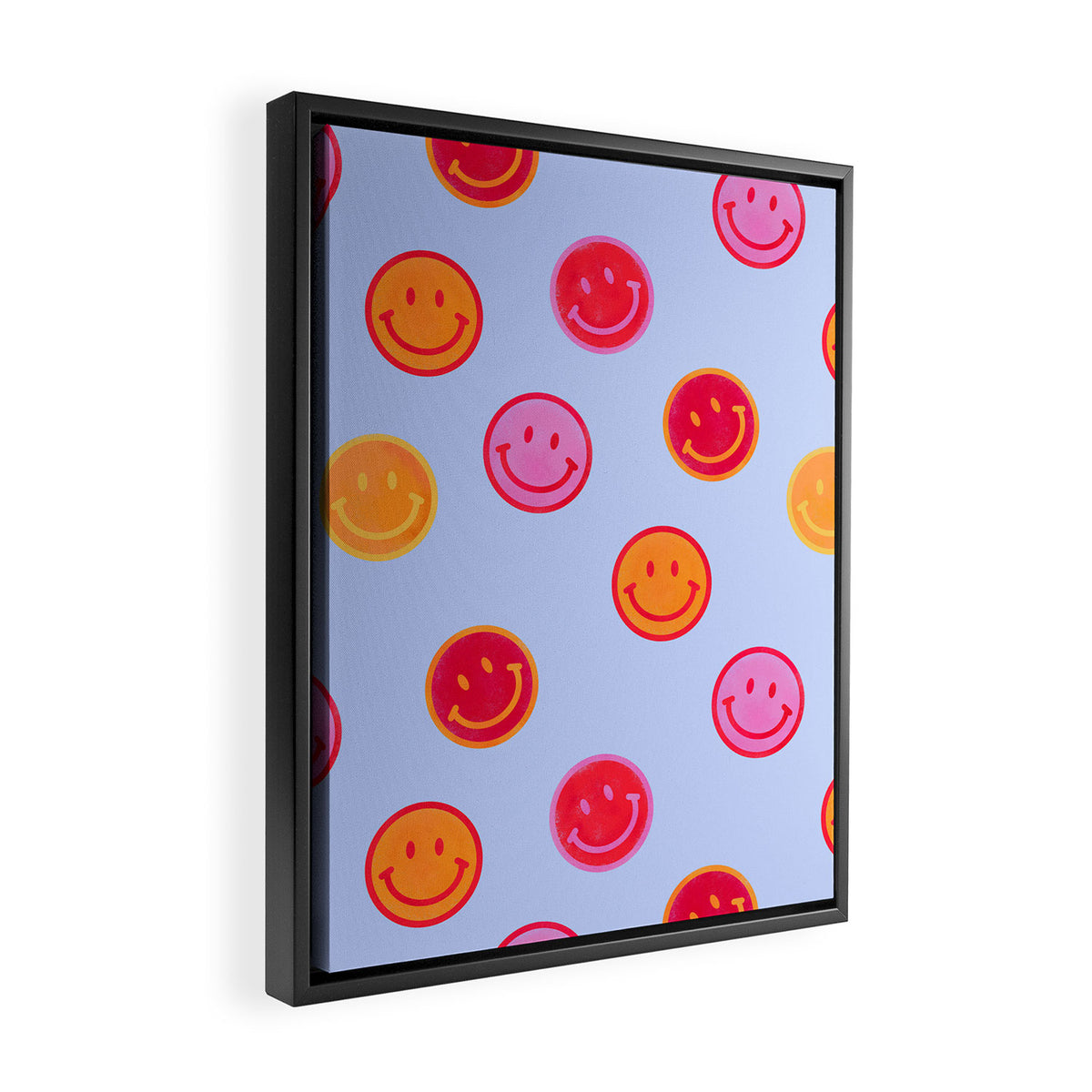 Smiling faces pattern no2 Framed Canvas Print Gallery Image 2