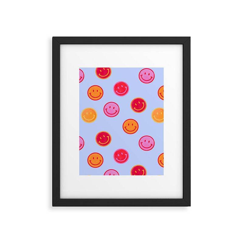 Smiling faces pattern no2 Framed Art Print Gallery Image 6