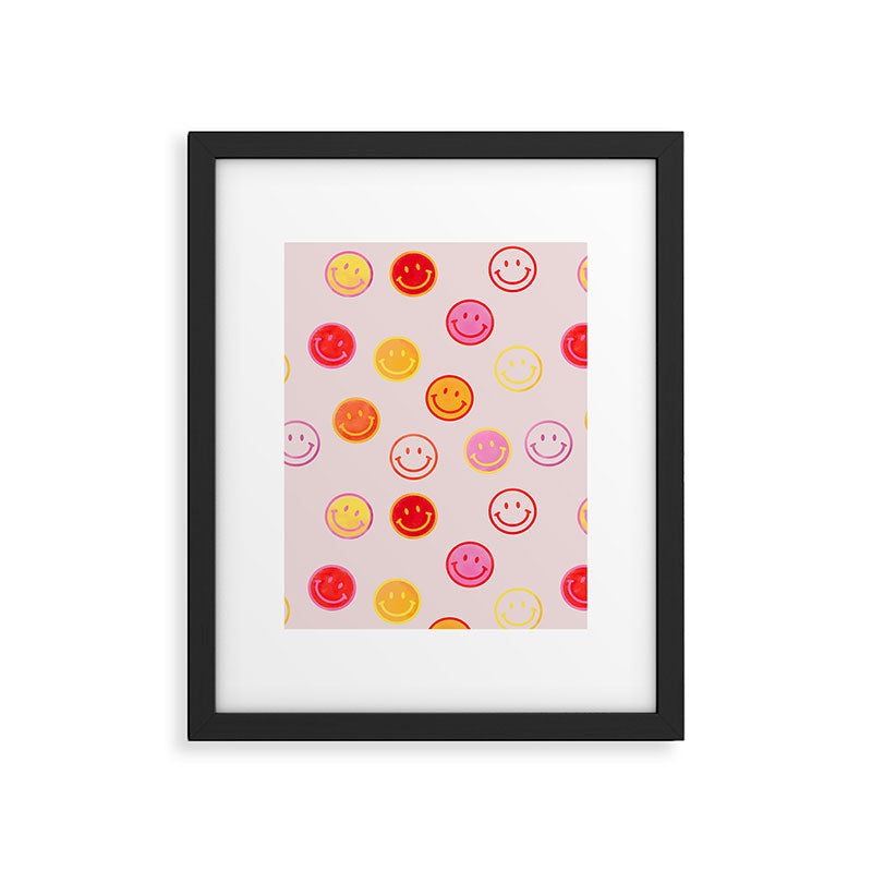 Smiling Faces Pattern Framed Art Print Gallery Image 6