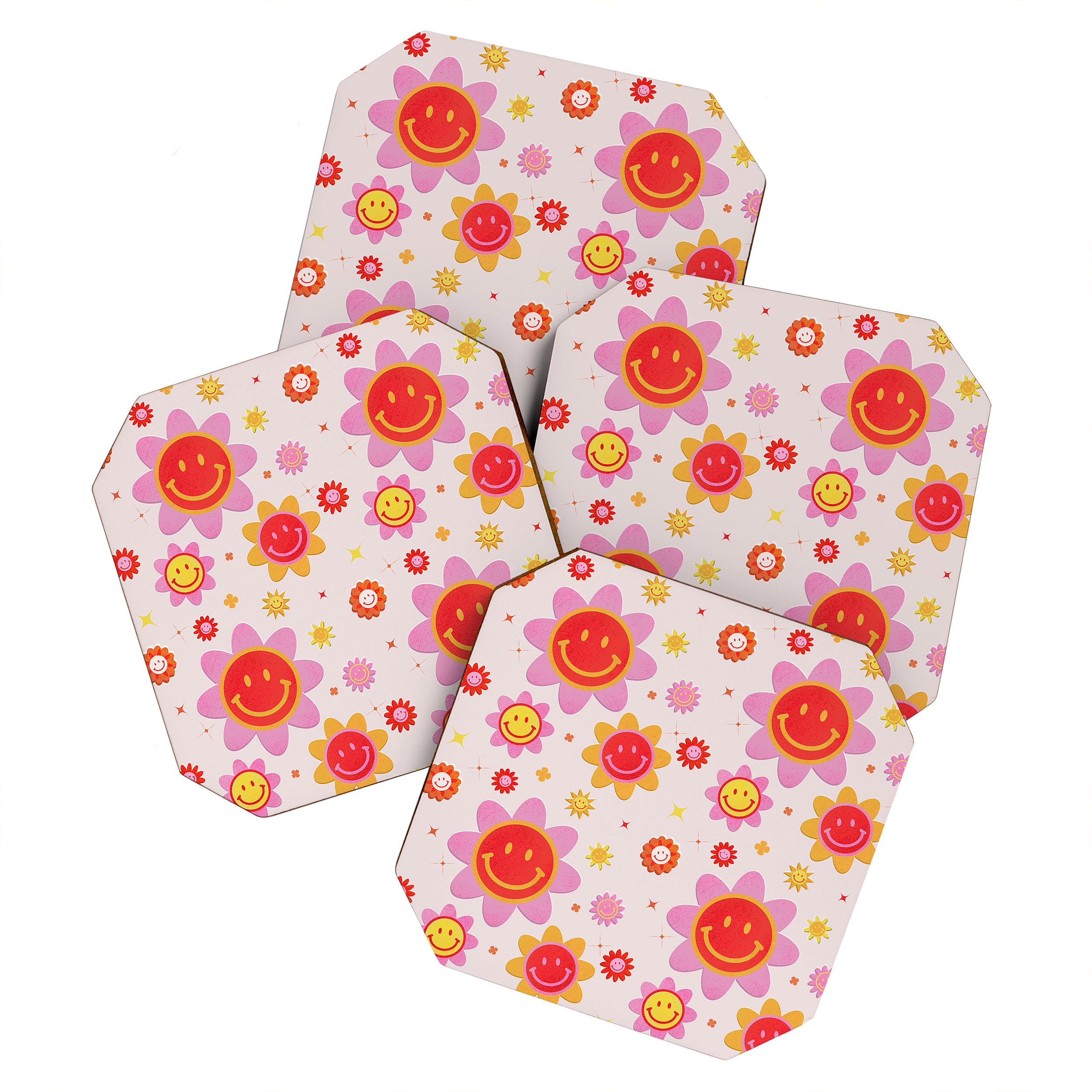 Smiling Flower Faces  Coaster Gallery Image 1