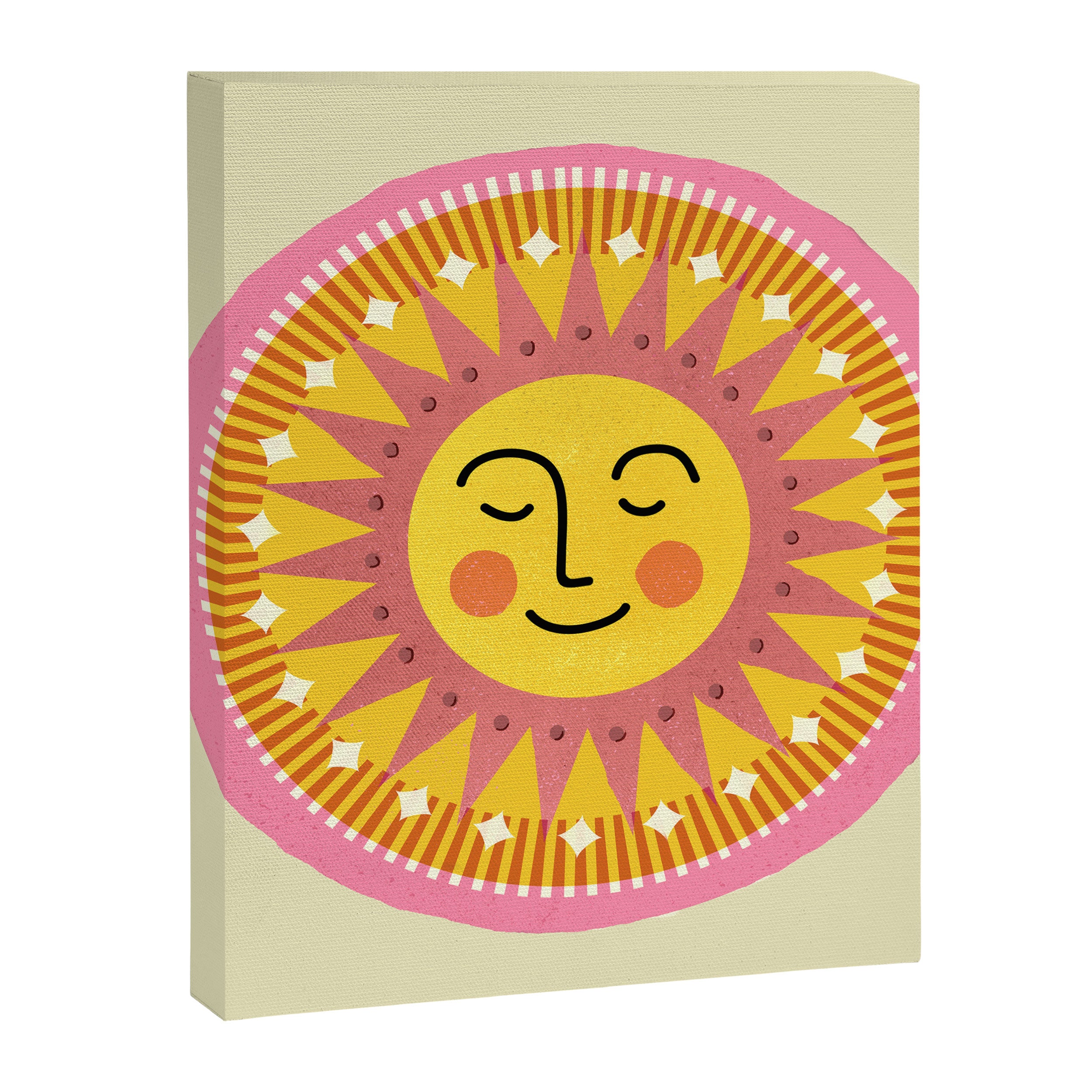 Smiling Sleeping Sun Face Canvas Print Gallery Image 8