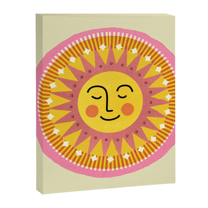 Smiling Sleeping Sun Face Canvas Print Gallery Image 1