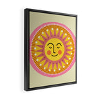 Smiling Sleeping Sun Face Framed Canvas Print Gallery Image 2