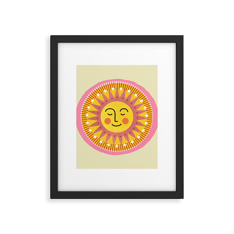Smiling Sleeping Sun Face Framed Art Print Gallery Image 6