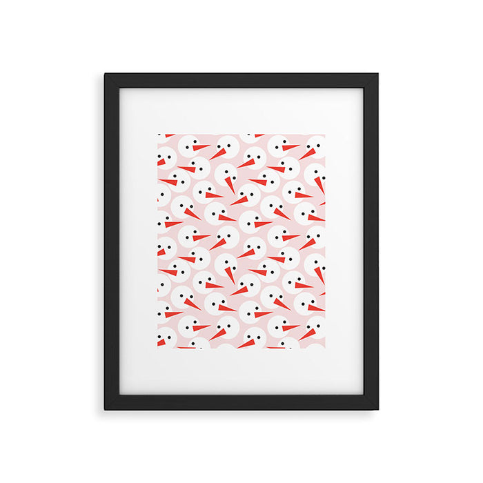 Snowman pattern Framed Art Print Gallery Image 1