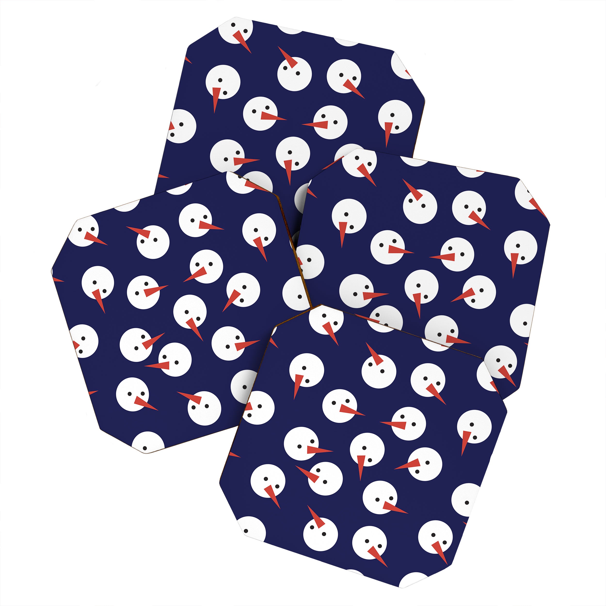 Snowmen pattern on dark Coaster Gallery Image 1
