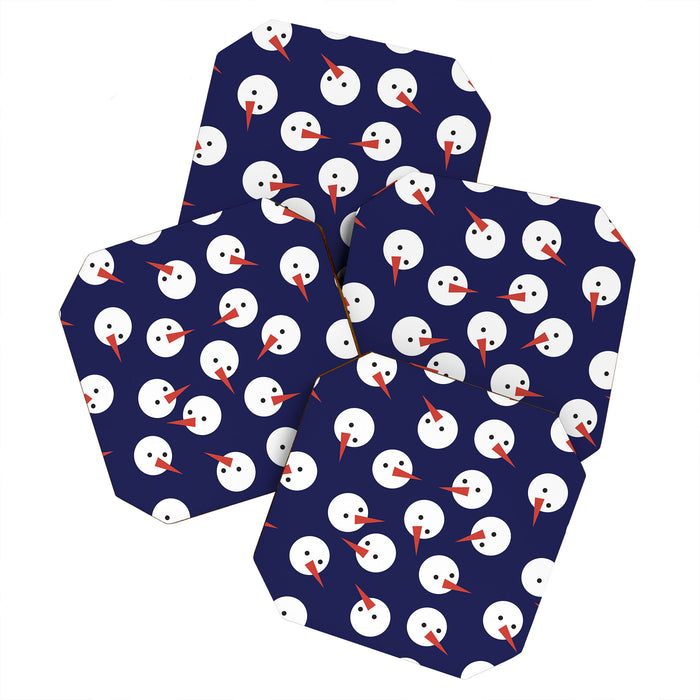 Snowmen pattern on dark Coaster Gallery Image 1