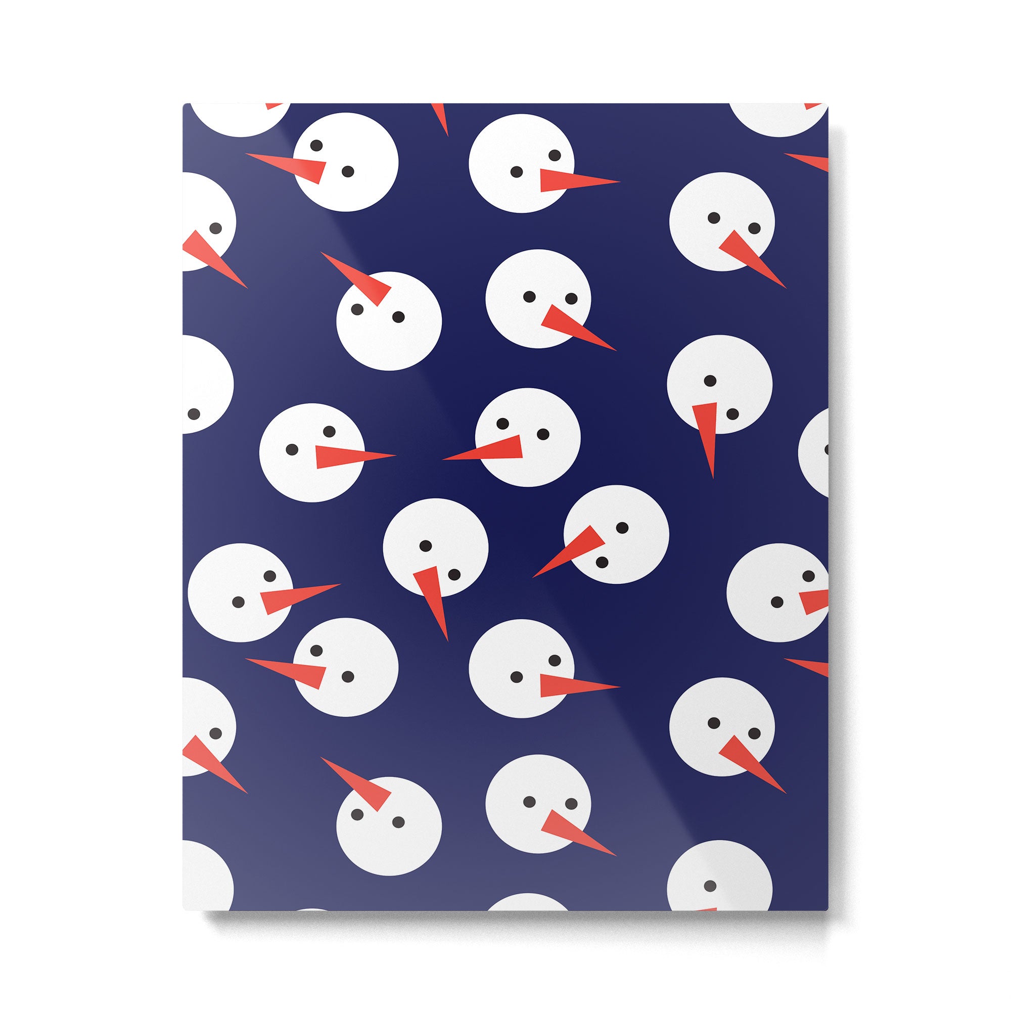 Snowmen pattern on dark Metal Print Gallery Image 6
