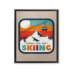 Spend The Day Skiing-Ski Badge Framed Canvas Print Gallery Image 8