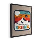 Spend The Day Skiing-Ski Badge Framed Canvas Print Gallery Image 2