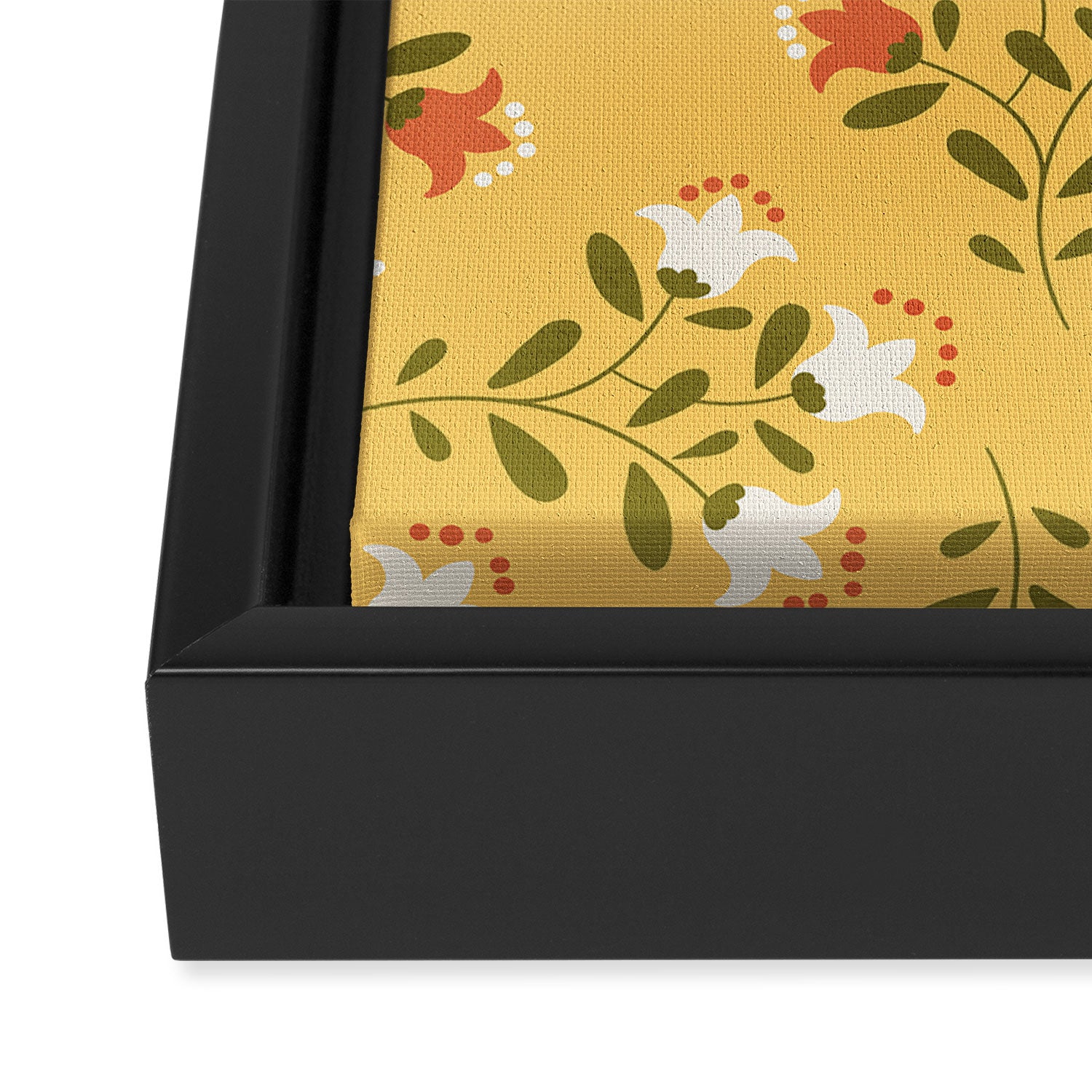 Spring Sunny Floral Pattern Framed Canvas Print Gallery Image 3