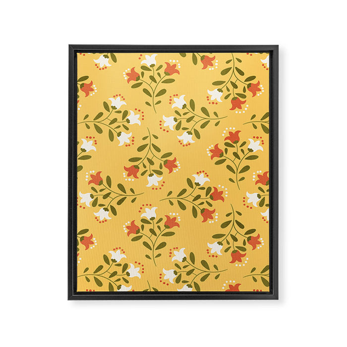 Spring Sunny Floral Pattern Framed Canvas Print Gallery Image 1