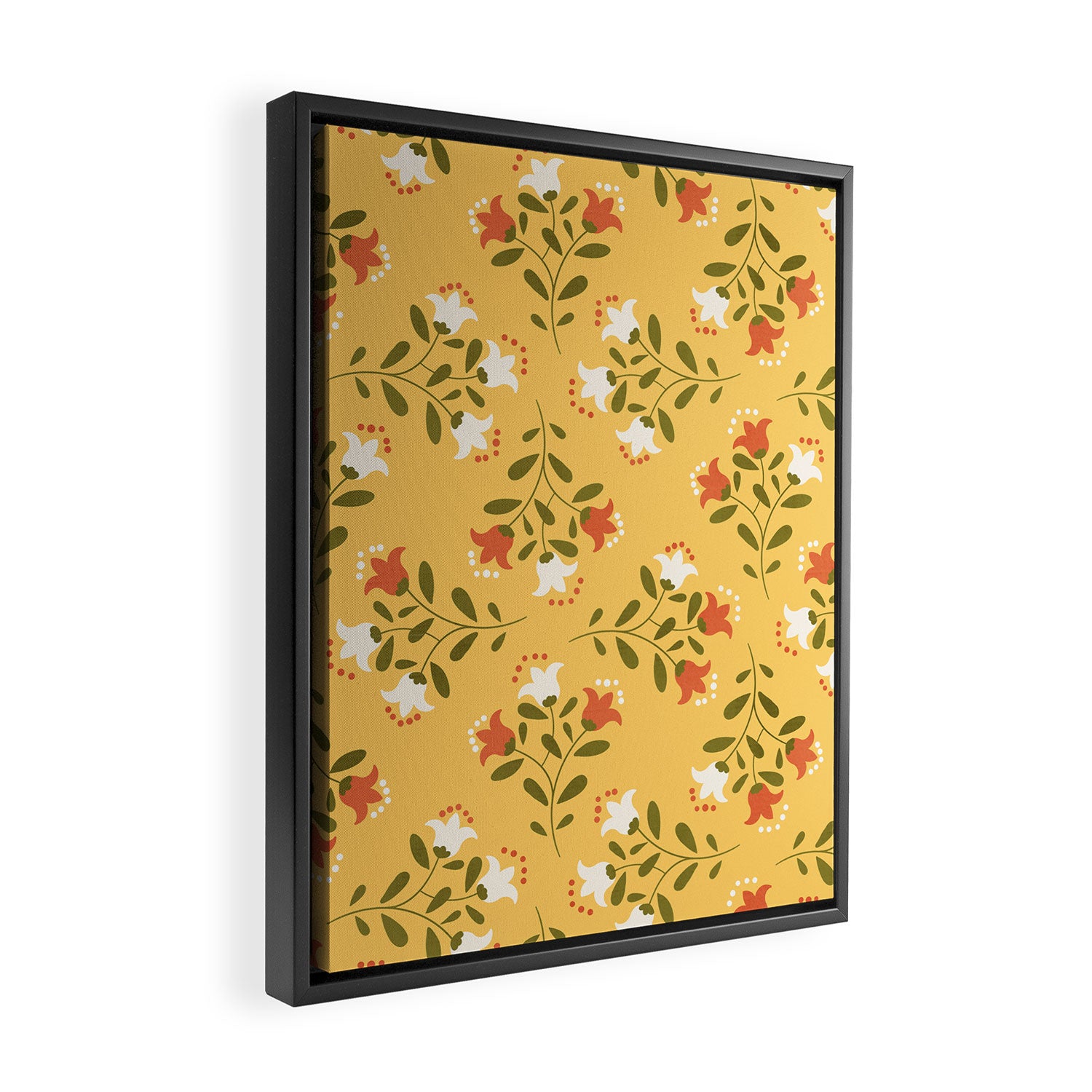 Spring Sunny Floral Pattern Framed Canvas Print Gallery Image 2