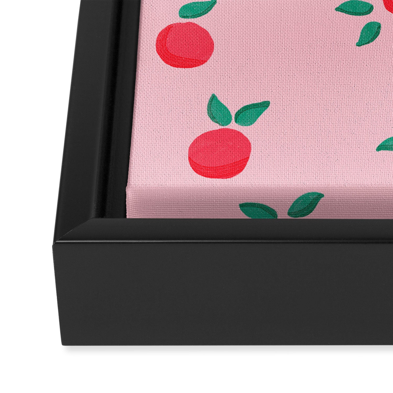 Summer Pink Peaches Pattern Framed Canvas Print Gallery Image 3