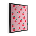 Summer Pink Peaches Pattern Framed Canvas Print Gallery Image 2