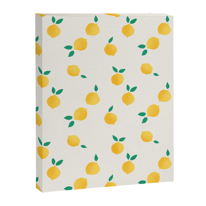 Sunny Mediterranean Lemon Pattern  Summer Coastal Vibes Canvas Print Gallery Image 1