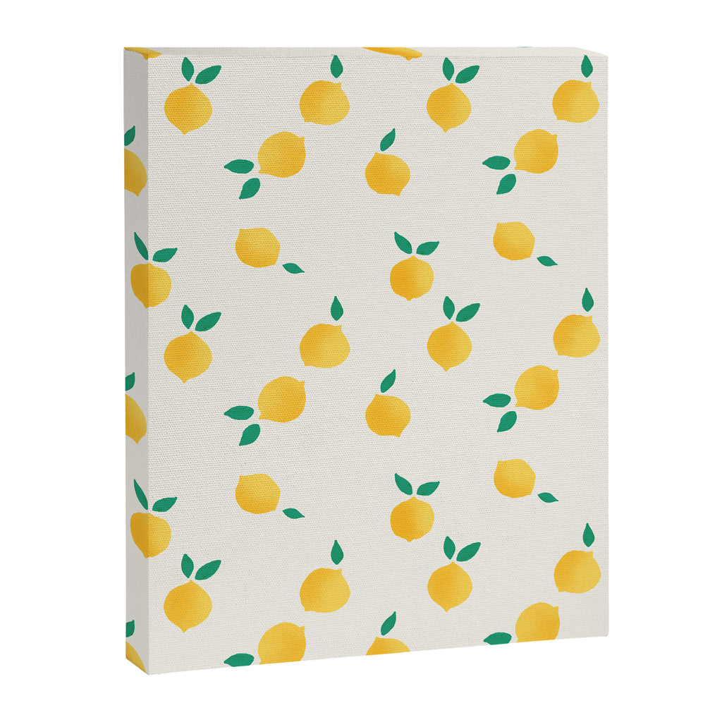 Sunny Mediterranean Lemon Pattern  Summer Coastal Vibes Canvas Print Gallery Image 8