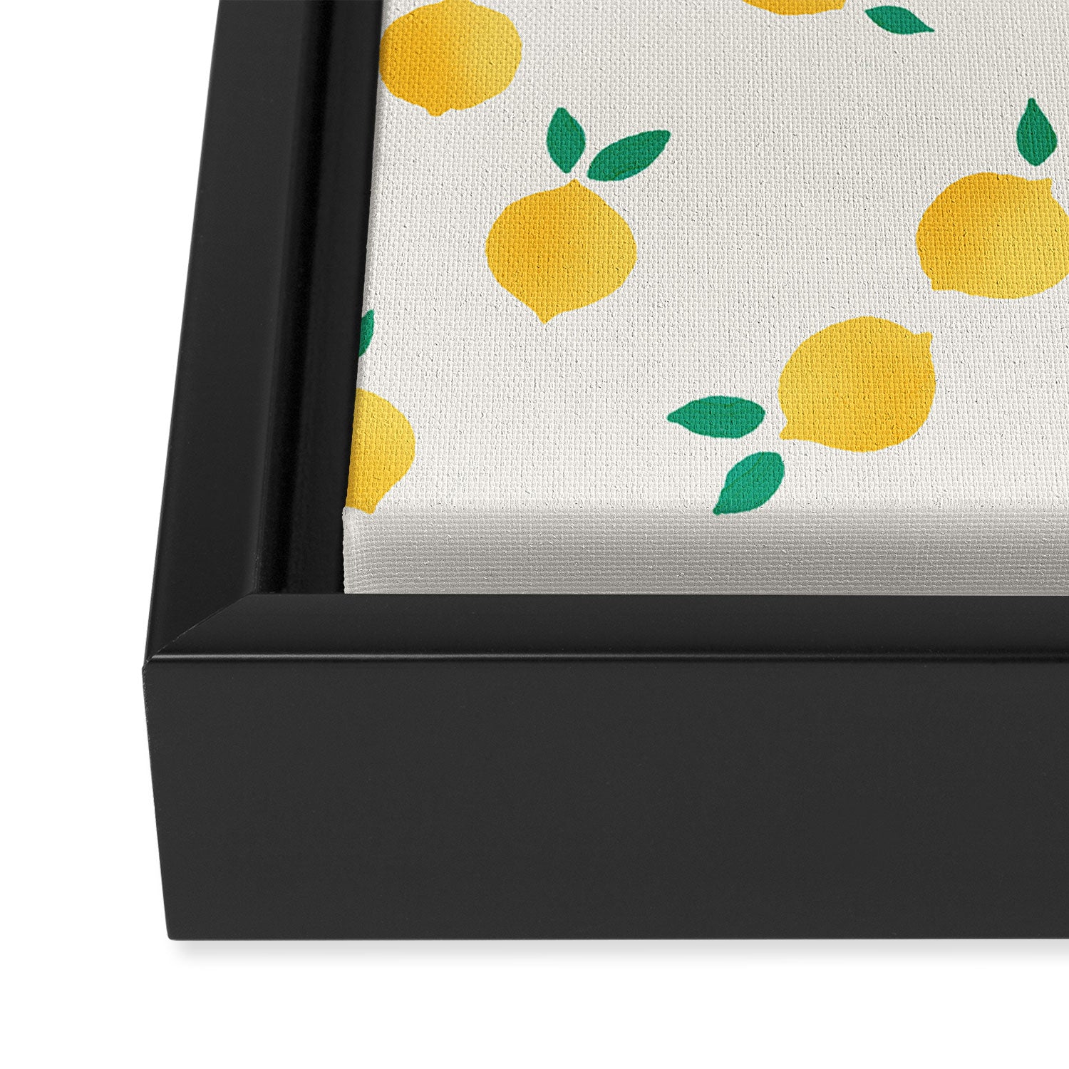 Sunny Mediterranean Lemon Pattern  Summer Coastal Vibes Framed Canvas Print Gallery Image 3