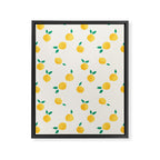 Sunny Mediterranean Lemon Pattern  Summer Coastal Vibes Framed Canvas Print Gallery Image 8