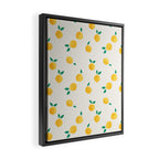 Sunny Mediterranean Lemon Pattern  Summer Coastal Vibes Framed Canvas Print Gallery Image 2