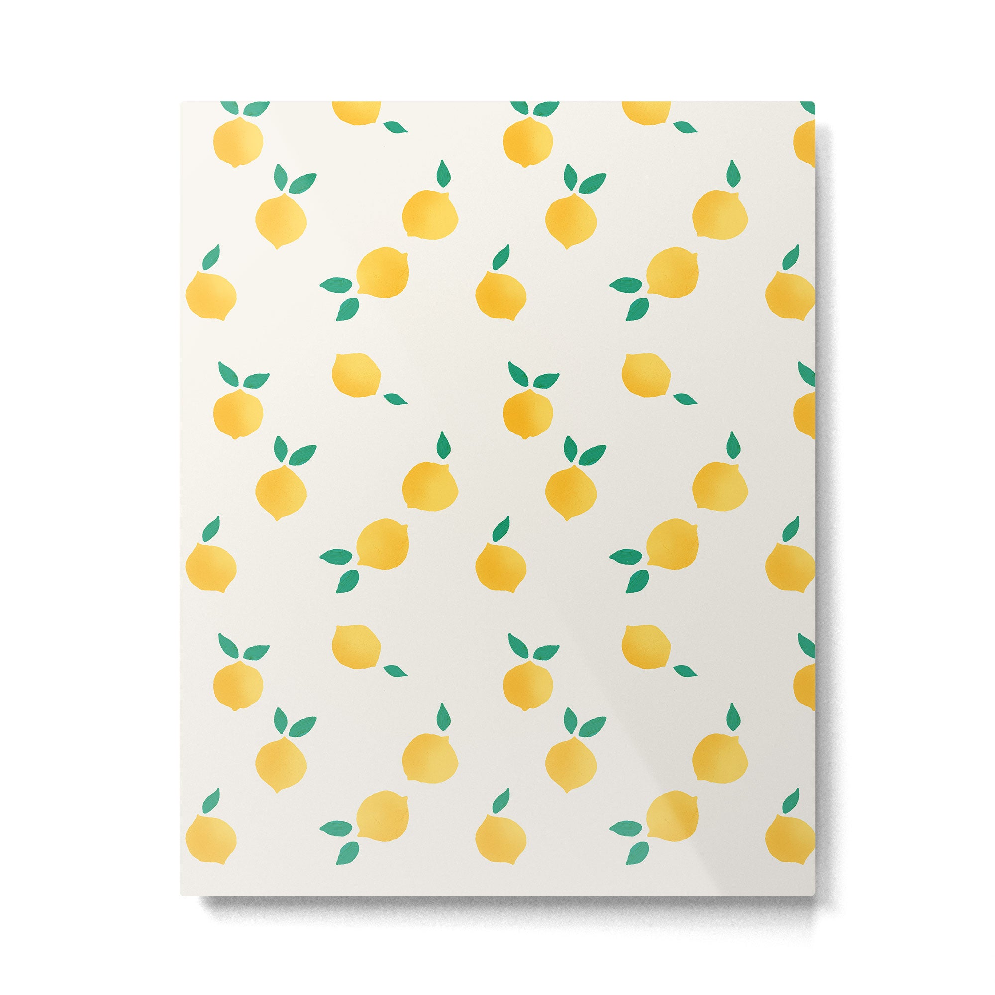 Sunny Mediterranean Lemon Pattern  Summer Coastal Vibes Metal Print Gallery Image 6