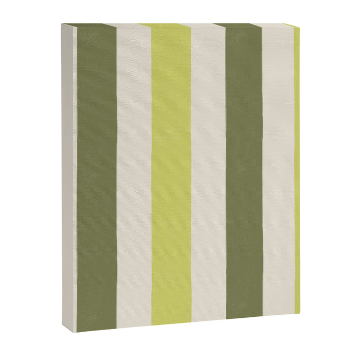 Textured Striped Pattern in Olive and Yellow Canvas Print Gallery Image 1
