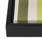 Textured Striped Pattern in Olive and Yellow Framed Canvas Print Gallery Image 3