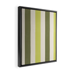 Textured Striped Pattern in Olive and Yellow Framed Canvas Print Gallery Image 2