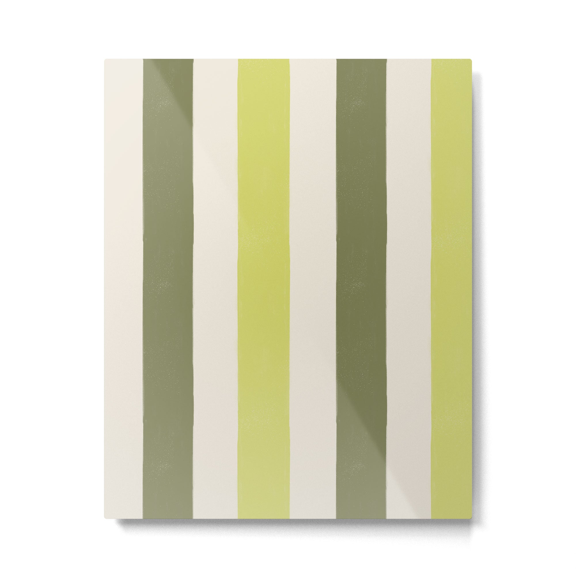 Textured Striped Pattern in Olive and Yellow Metal Print Gallery Image 6