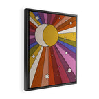 The Sun and the Moon - retro abstract Framed Canvas Print Gallery Image 2