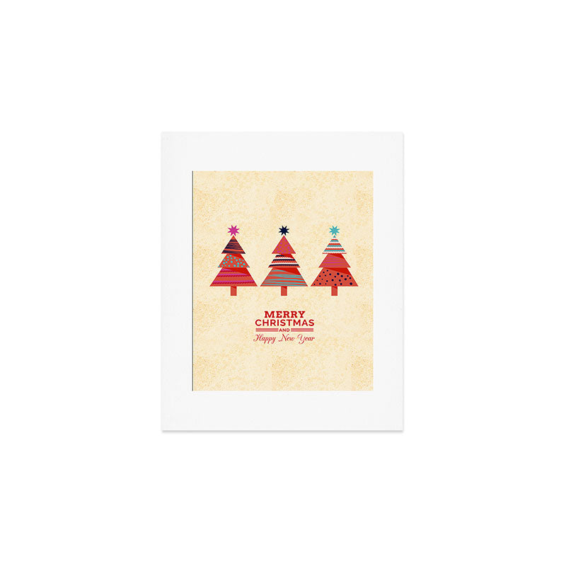 Three Christmas Trees Art Print Gallery Image 1