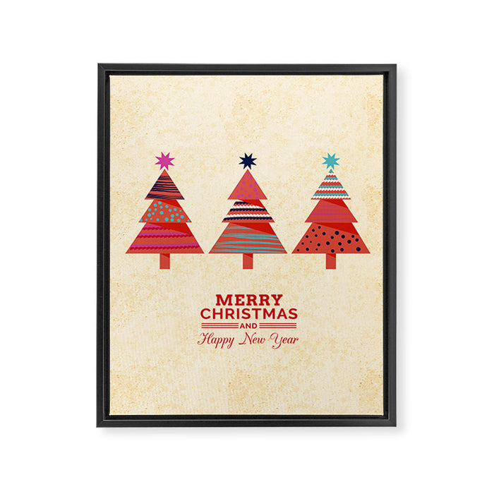 Three Christmas Trees Framed Canvas Print Gallery Image 1