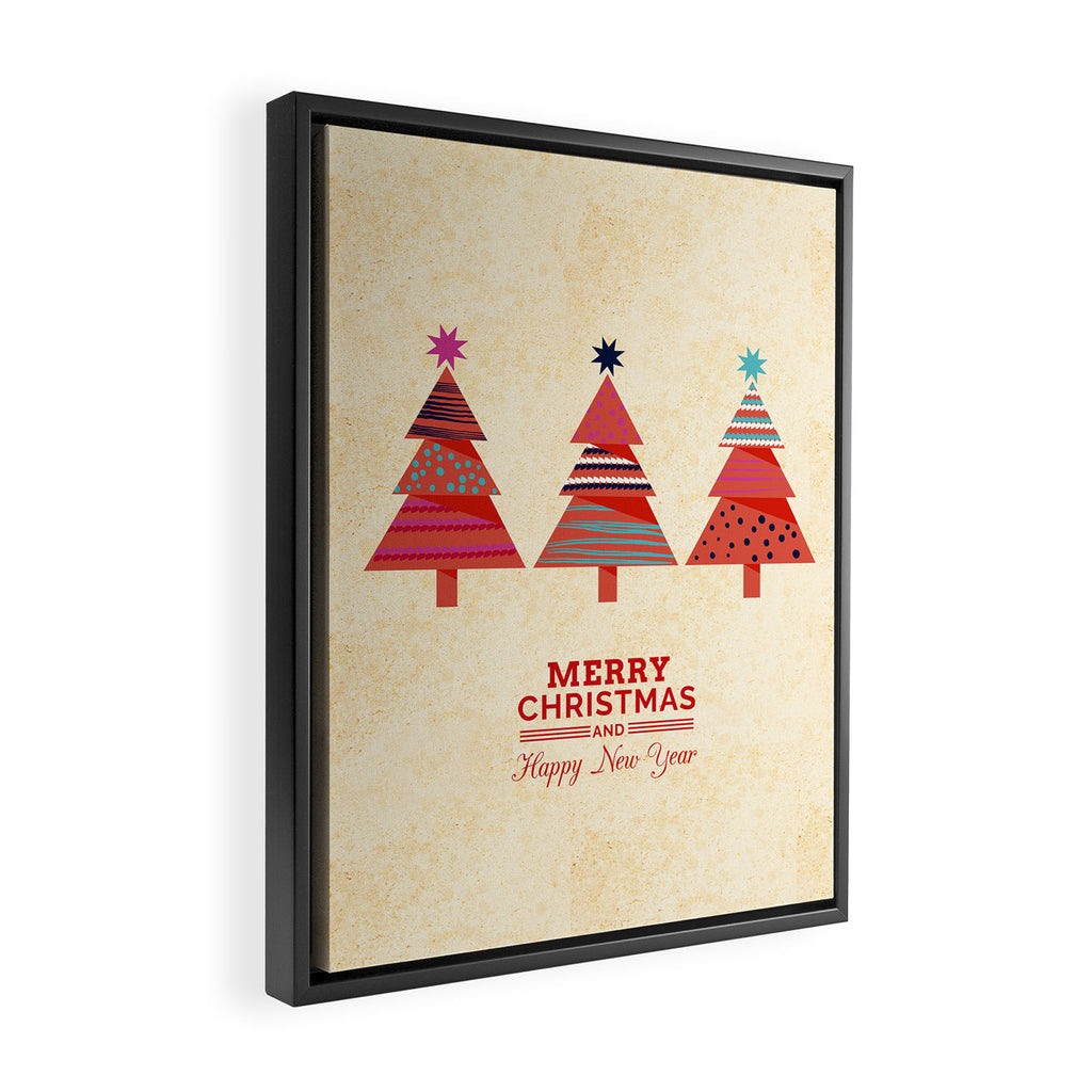 Three Christmas Trees Framed Canvas Print Gallery Image 2