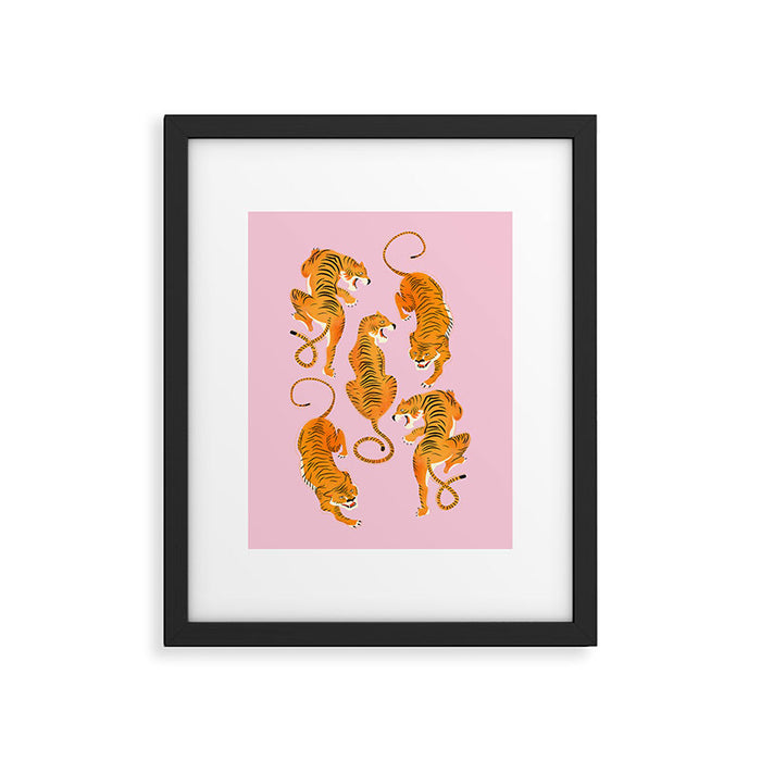 Three fierce tigers Framed Art Print Gallery Image 1