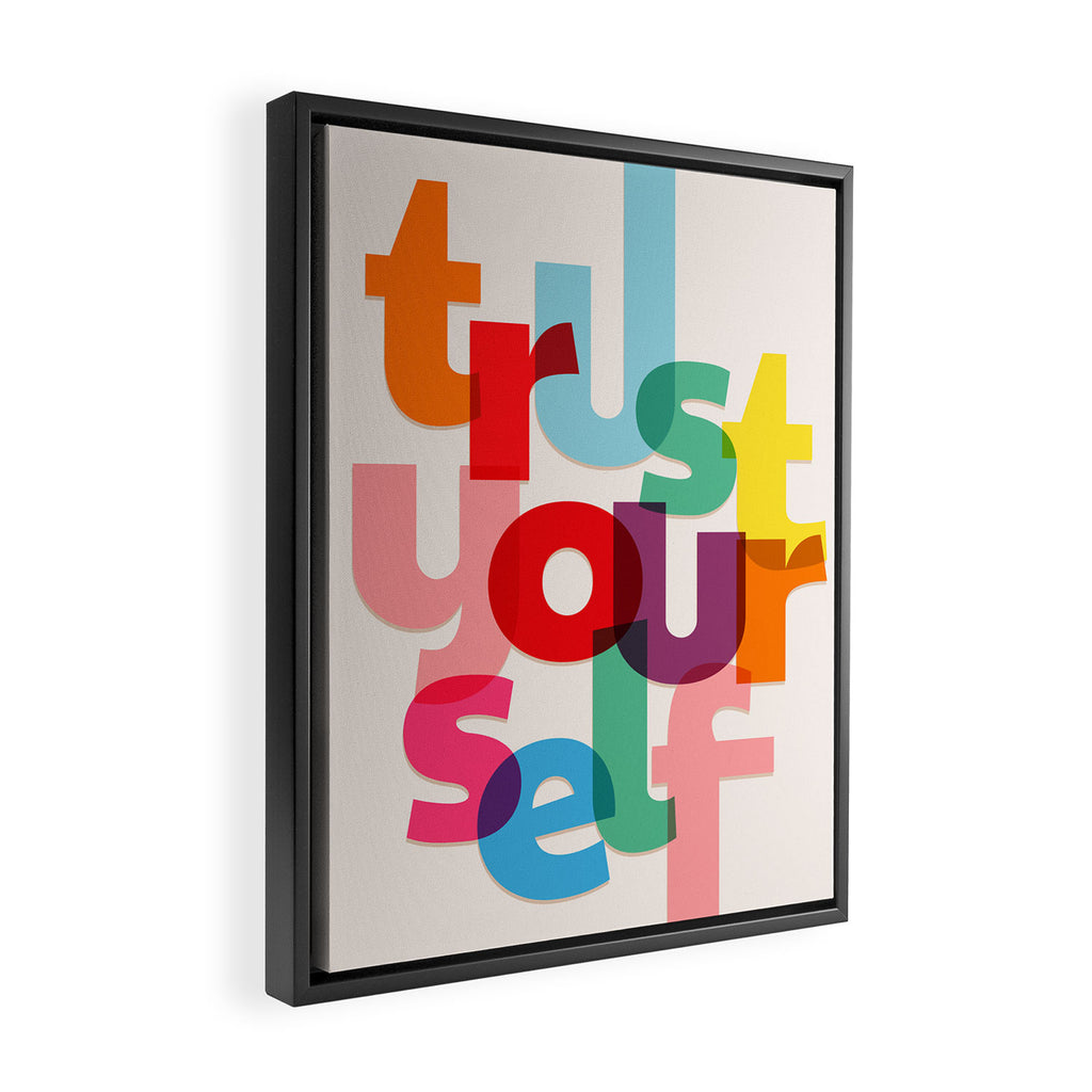 Trust Yourself Typography Framed Canvas Print Gallery Image 2